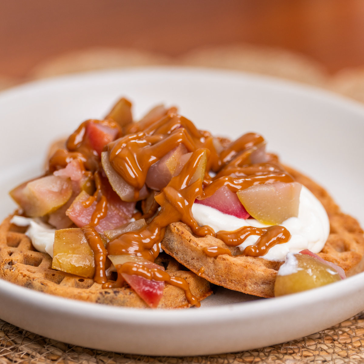 Stewed Apple & Cinnamon Autumnal Waffles